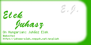 elek juhasz business card