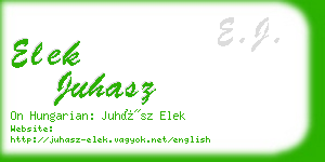 elek juhasz business card